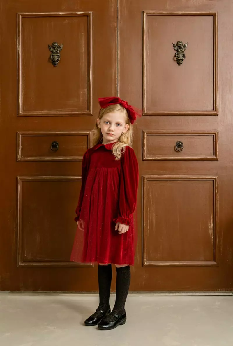 Le Bev - Korean Children Fashion - #kidsshorts - Velvet One-piece - 3