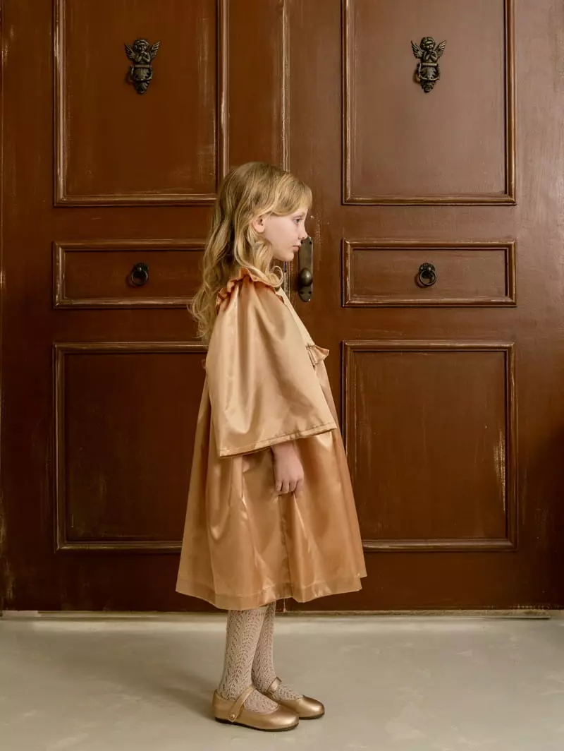 Le Bev - Korean Children Fashion - #kidsshorts - Gold Silky One-piece - 2