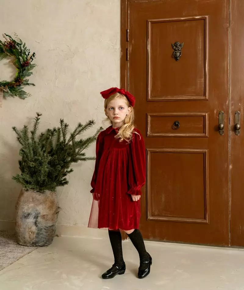 Le Bev - Korean Children Fashion - #kidzfashiontrend - Velvet One-piece - 5