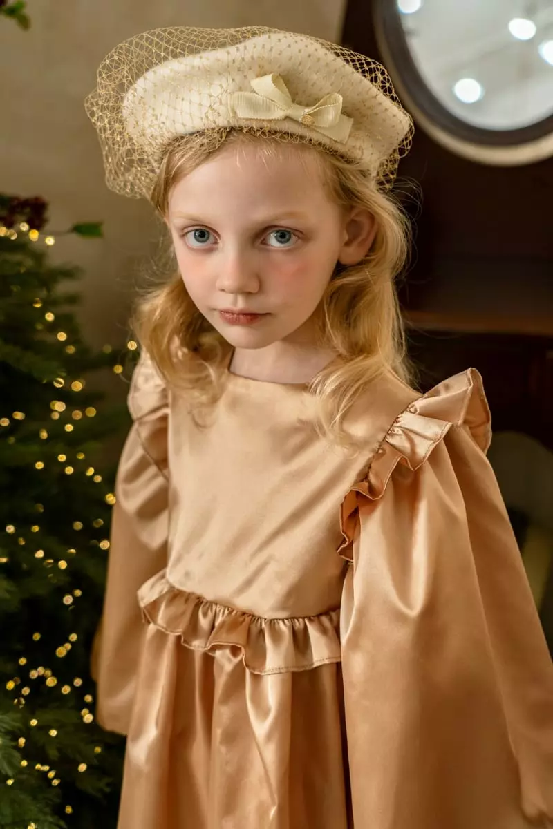 Le Bev - Korean Children Fashion - #littlefashionista - Gold Silky One-piece - 6