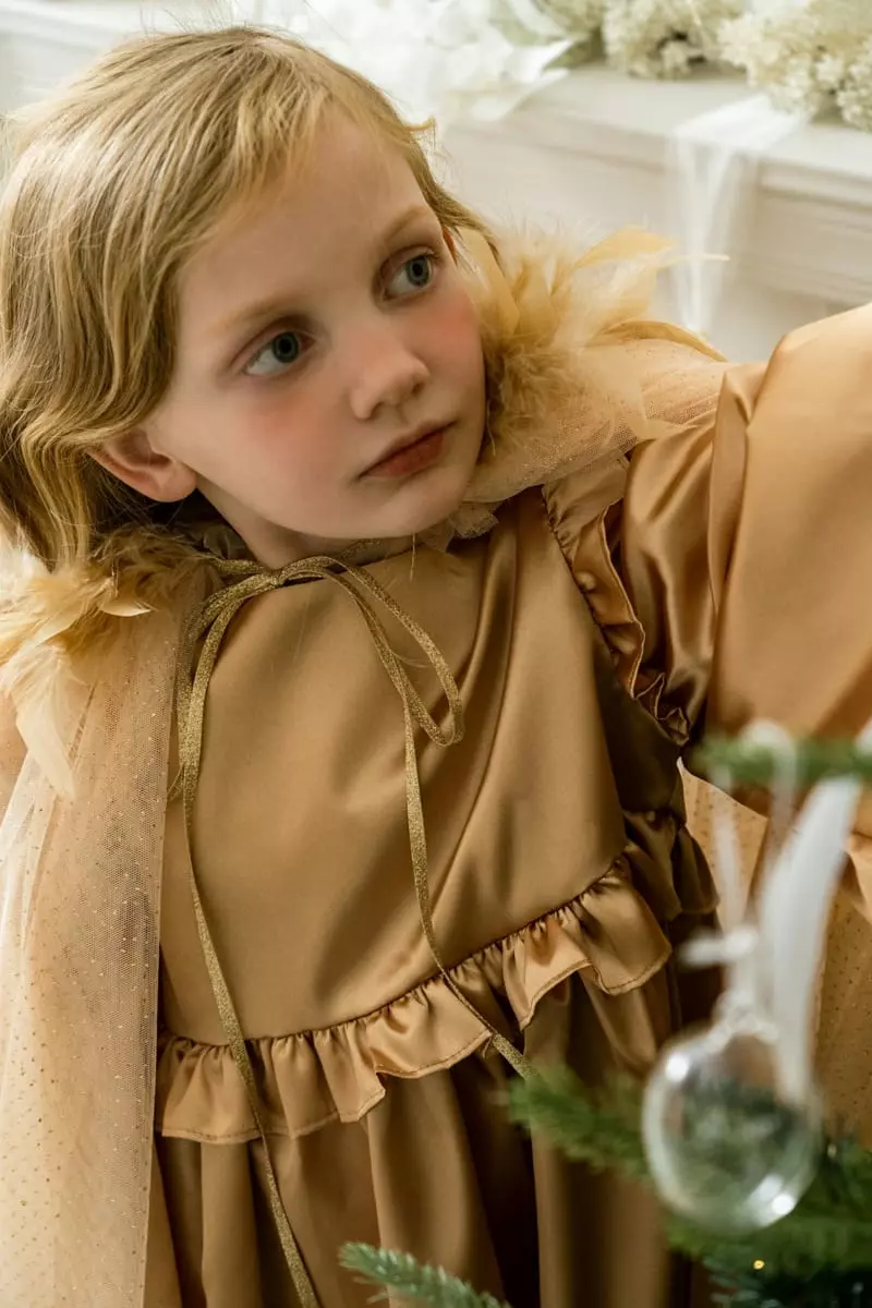 Le Bev - Korean Children Fashion - #magicofchildhood - Gold Silky One-piece - 7