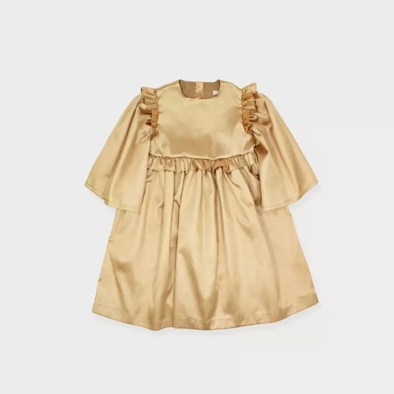 Le Bev - Korean Children Fashion - #prettylittlegirls - Gold Silky One-piece - 9