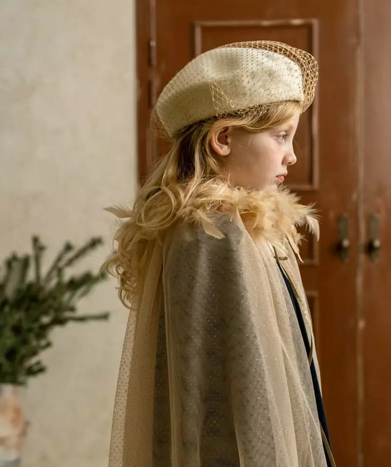 Le Bev - Korean Children Fashion - #todddlerfashion - Gold Tulip Beret Hat - 2