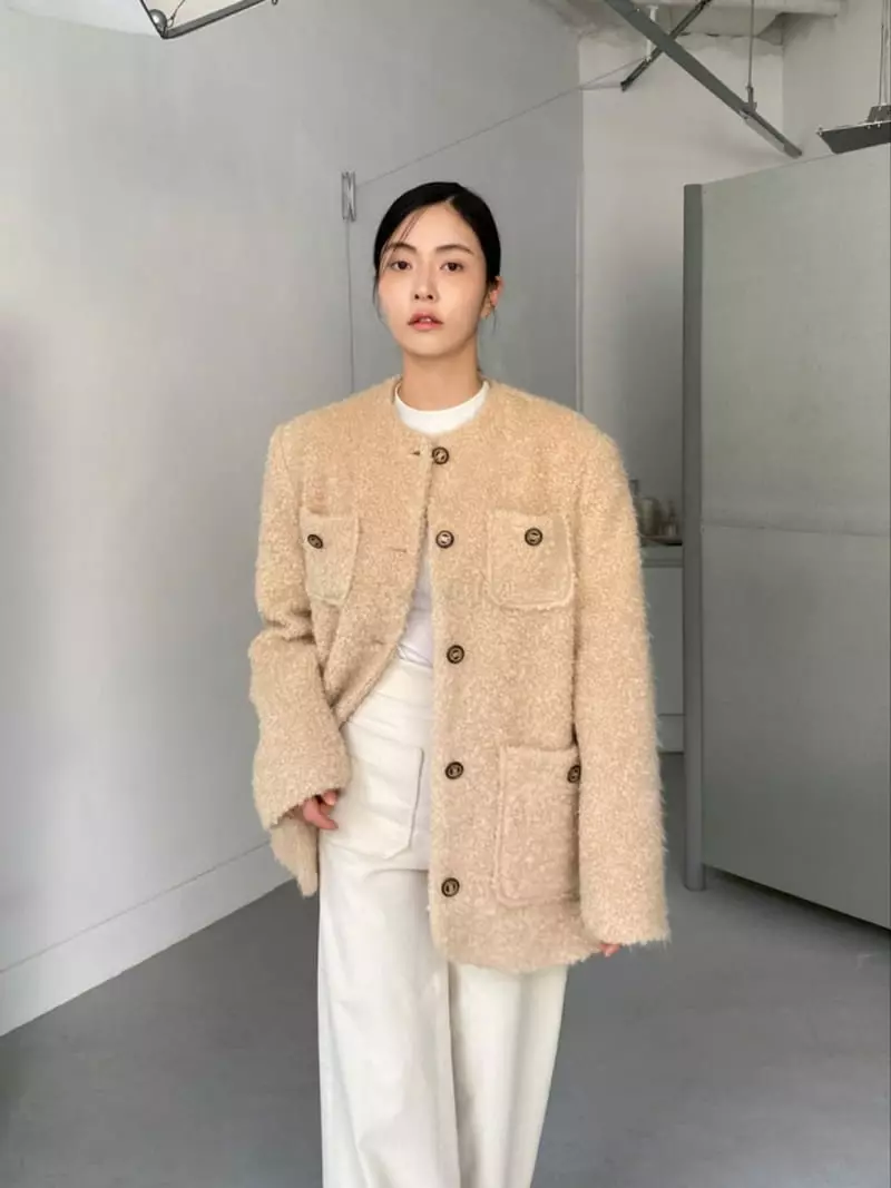 Le-Ppl - Korean Women Fashion - #romanticstyle - Over bookle Jacket - 3