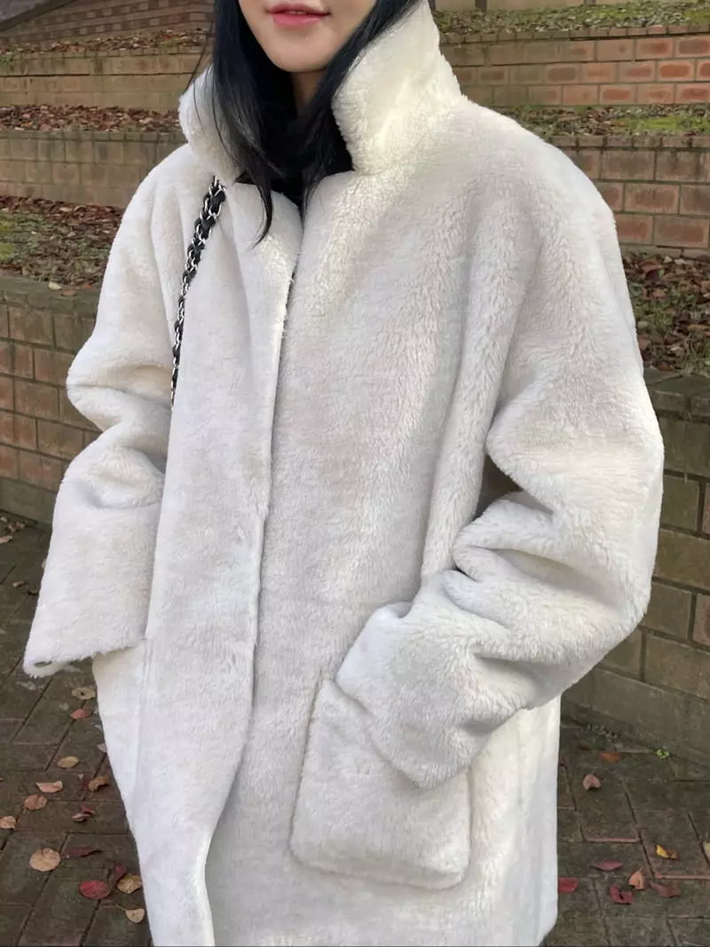 Levase - Korean Women Fashion - #momslook - Teddy Reversible Jacket - 9