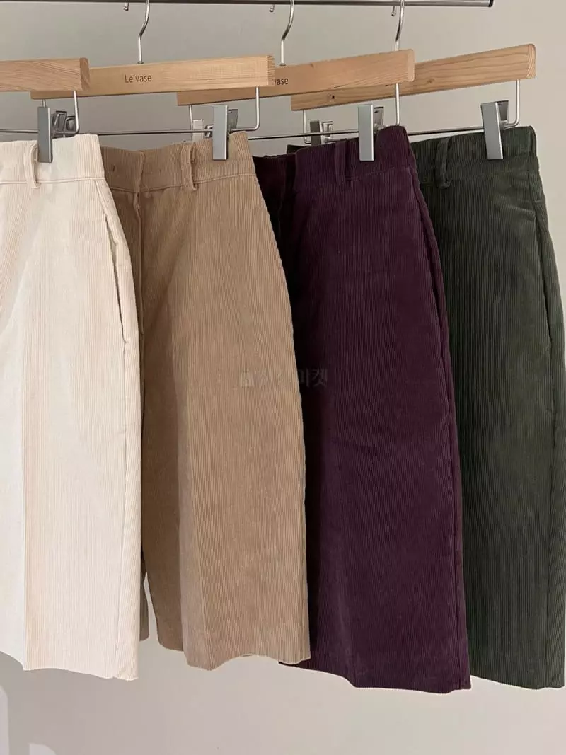 Levase - Korean Women Fashion - #momslook - Corduroy Pants - 3