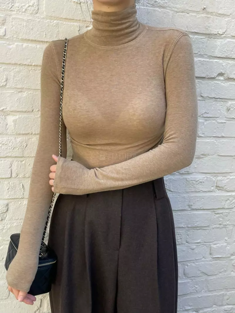 Levase - Korean Women Fashion - #womensfashion - Turtleneck Tee - 4