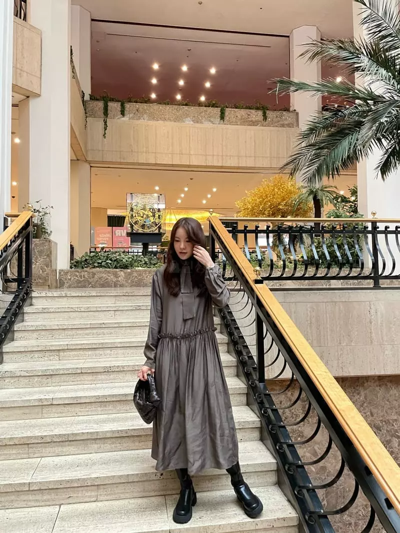Levase - Korean Women Fashion - #momslook - Scarf One-piece - 7