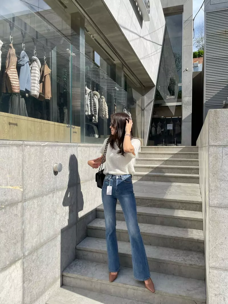 Levase - Korean Women Fashion - #momslook - Bootscut Pants - 5