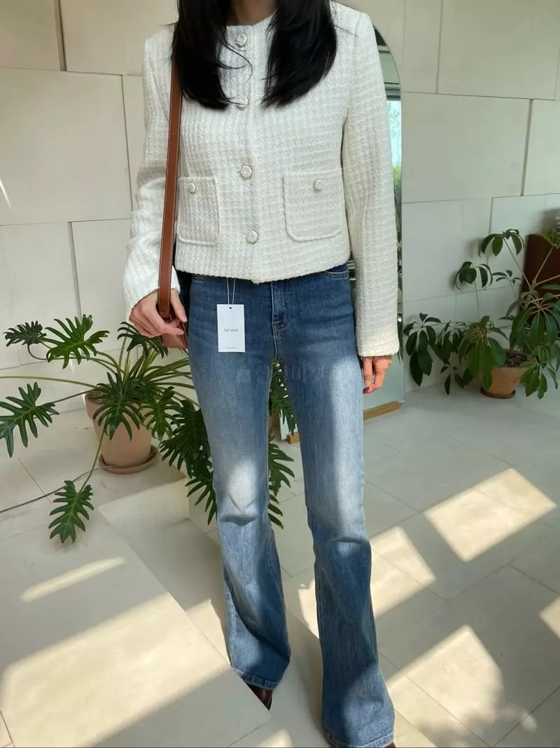 Levase - Korean Women Fashion - #momslook - Metal Twid Jacket - 2