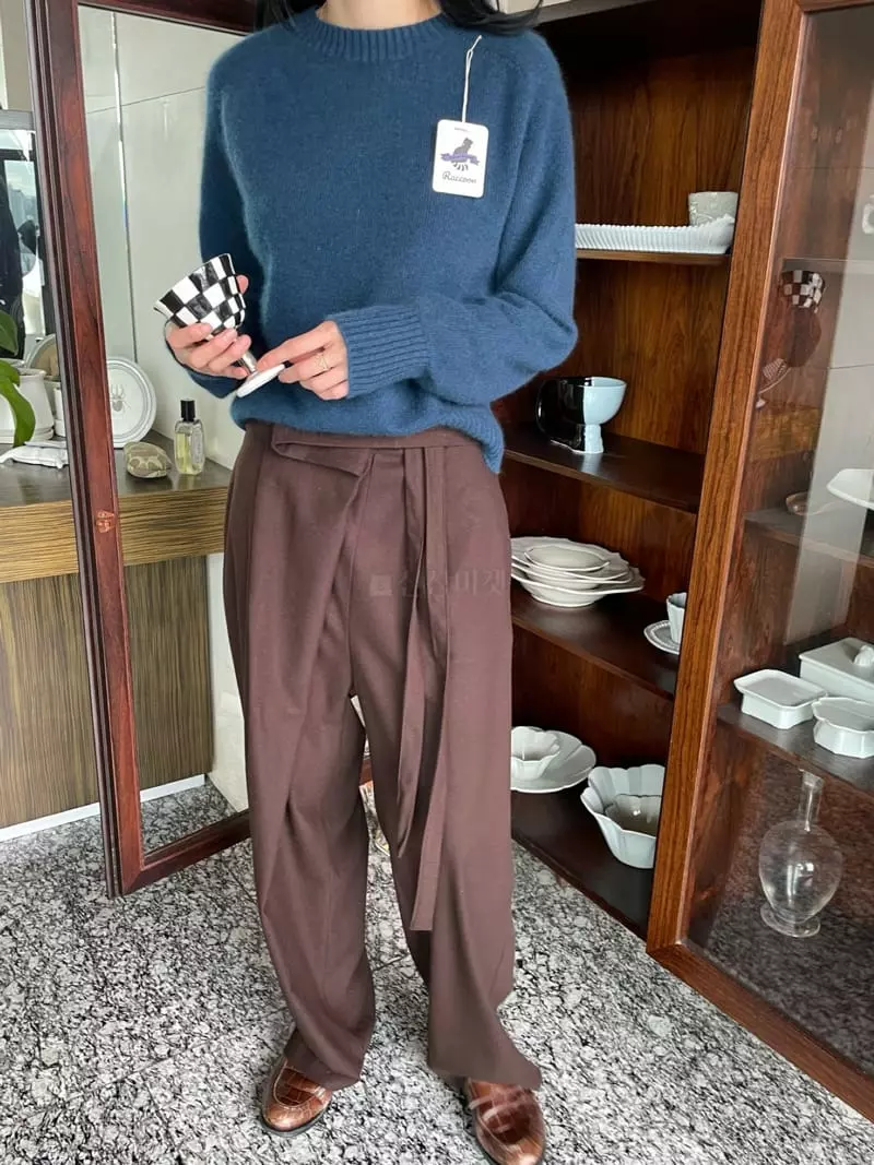 Levase - Korean Women Fashion - #momslook - Warp Button Pants - 10