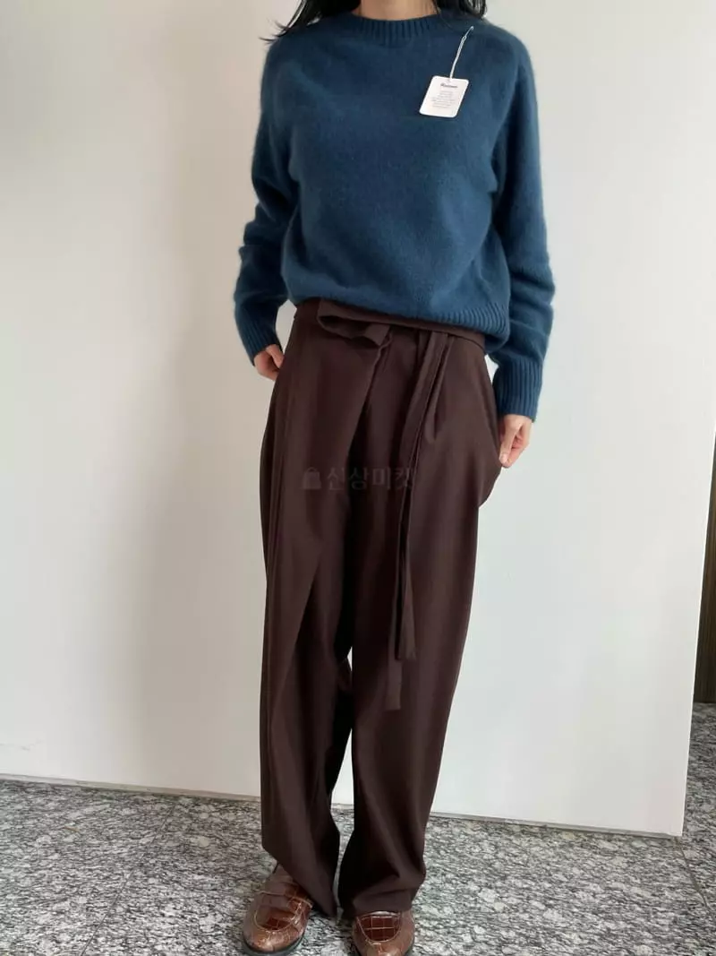 Levase - Korean Women Fashion - #momslook - Warp Button Pants - 8