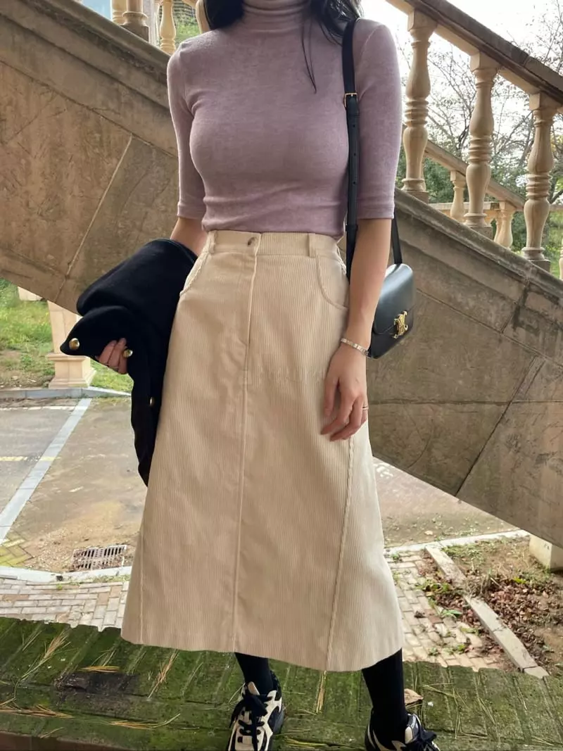 Levase - Korean Women Fashion - #momslook - Rib Skirt - 5