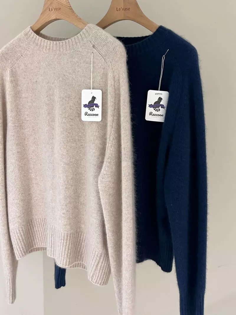 Levase - Korean Women Fashion - #pursuepretty - Racoon Knit Tee