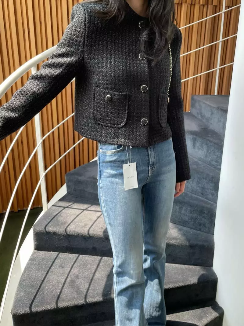 Levase - Korean Women Fashion - #restrostyle - Metal Twid Jacket - 9