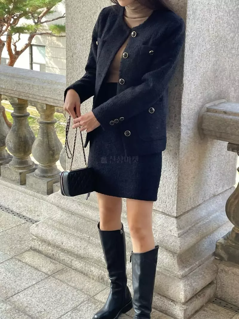 Levase - Korean Women Fashion - #vintageinspired - Bookle Twid Jakcet - 11