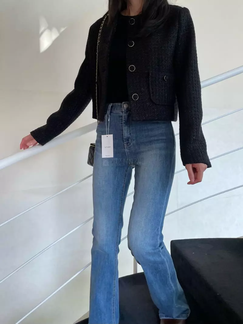 Levase - Korean Women Fashion - #vintageinspired - Metal Twid Jacket - 6