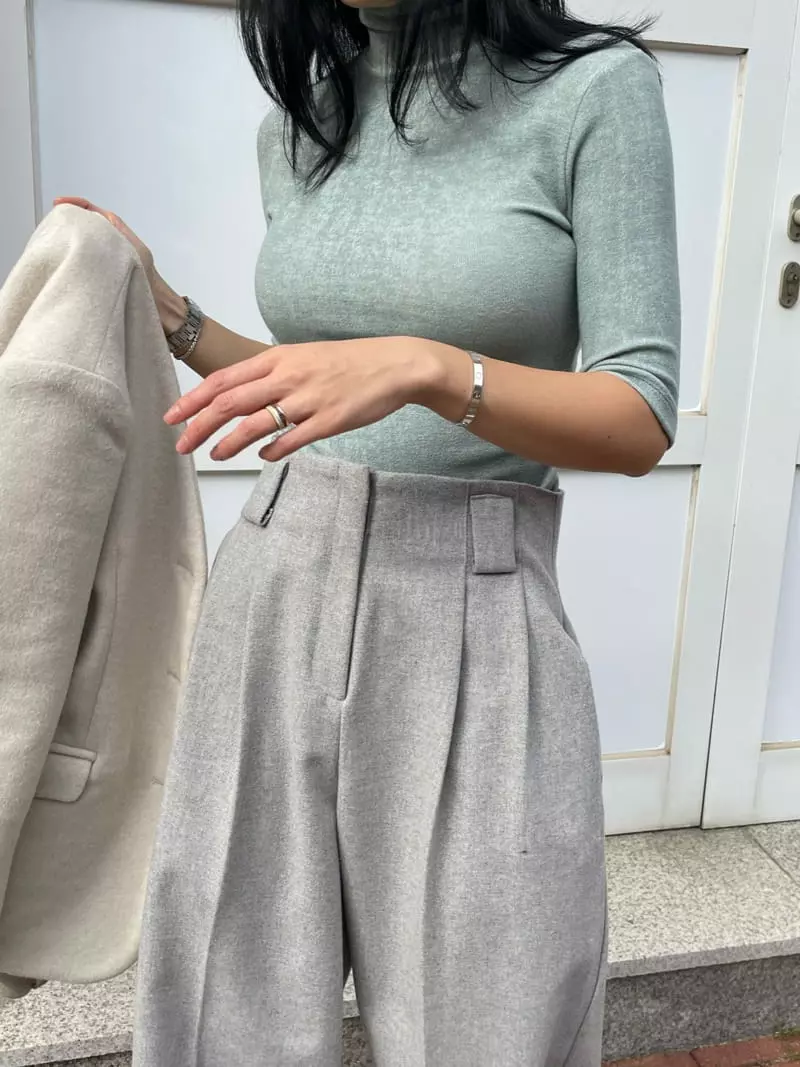 Levase - Korean Women Fashion - #womensfashion - Tint Turtleneck Tee - 7
