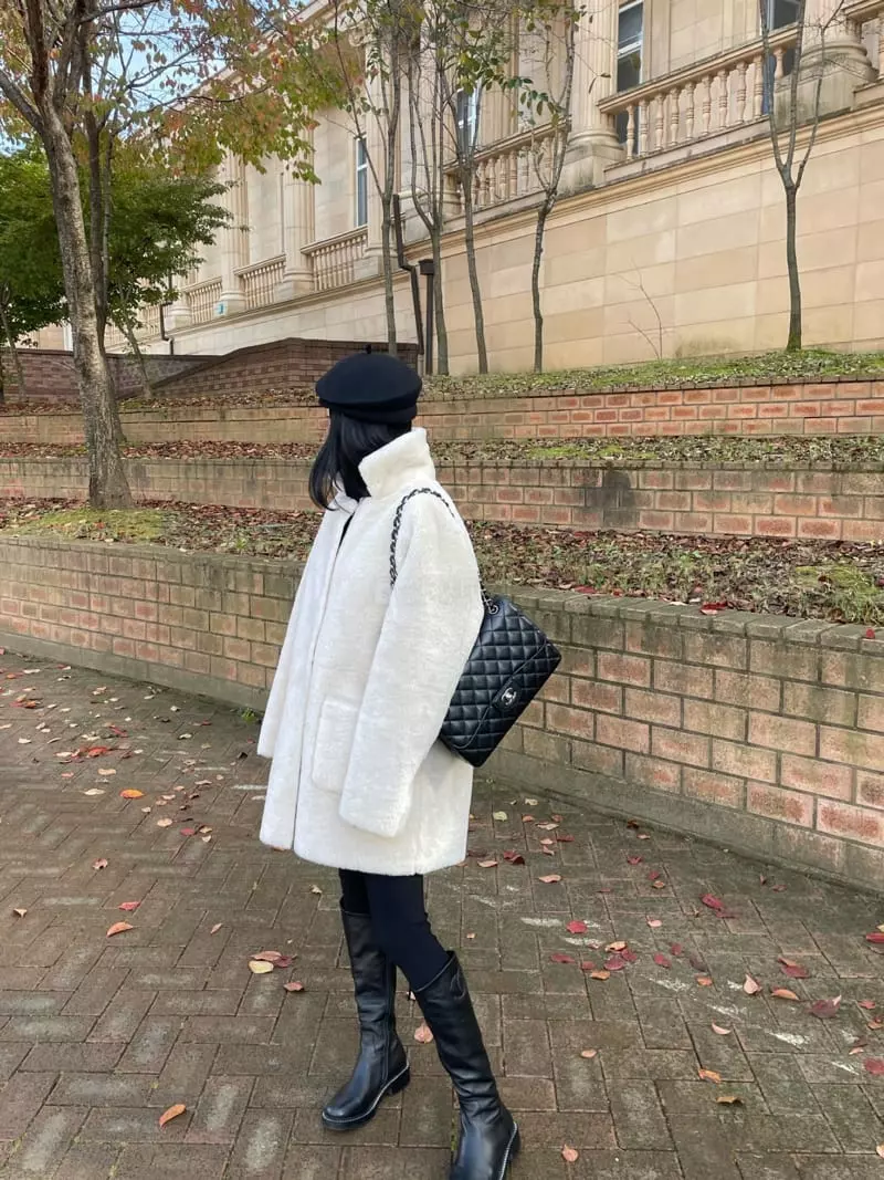 Levase - Korean Women Fashion - #womensfashion - Teddy Reversible Jacket - 10