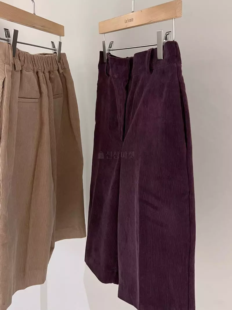 Levase - Korean Women Fashion - #momslook - Corduroy Pants - 4