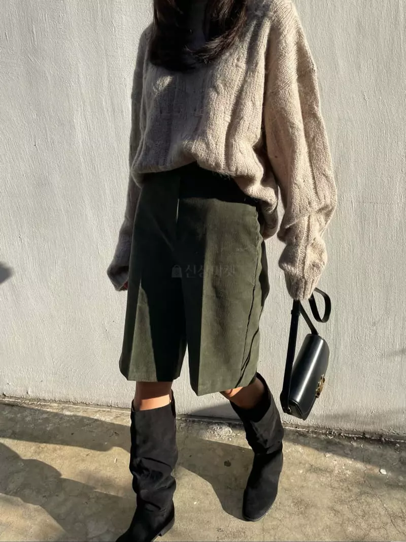 Levase - Korean Women Fashion - #womensfashion - Corduroy Pants - 8
