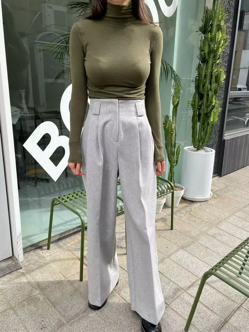 Levase - Korean Women Fashion - #womensfashion - Turtleneck Tee - 11