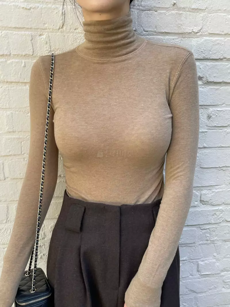 Levase - Korean Women Fashion - #womensfashion - Turtleneck Tee - 3