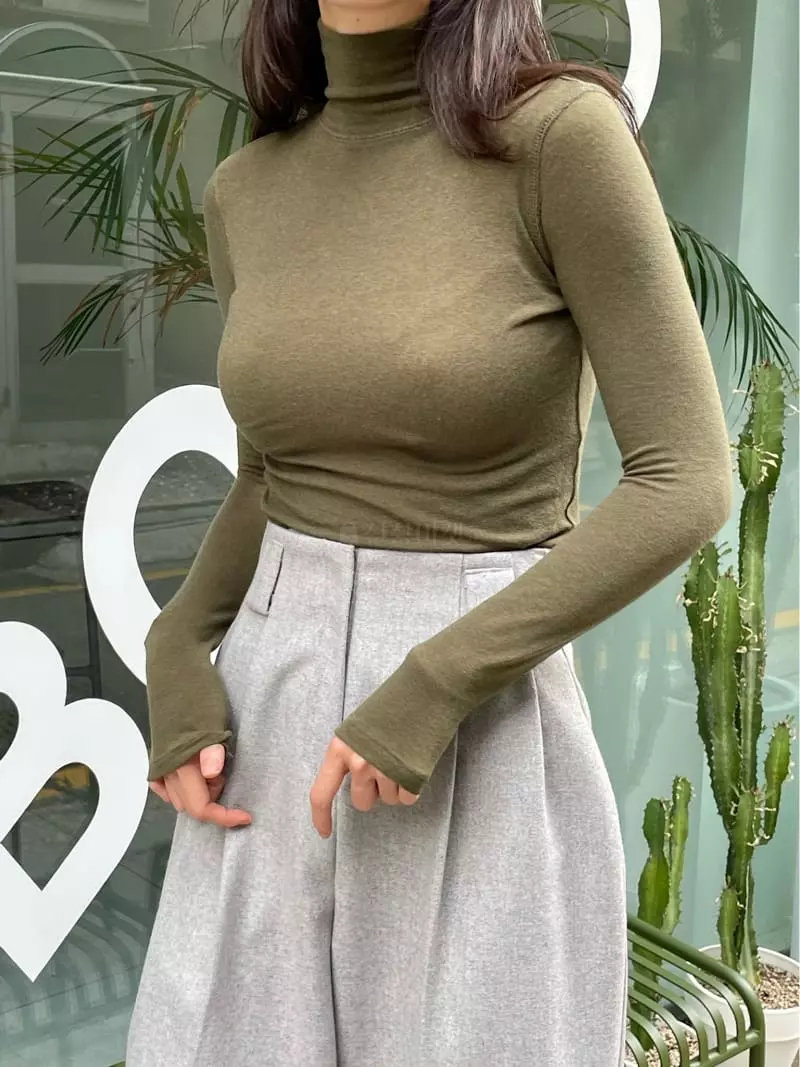 Levase - Korean Women Fashion - #womensfashion - Turtleneck Tee - 9