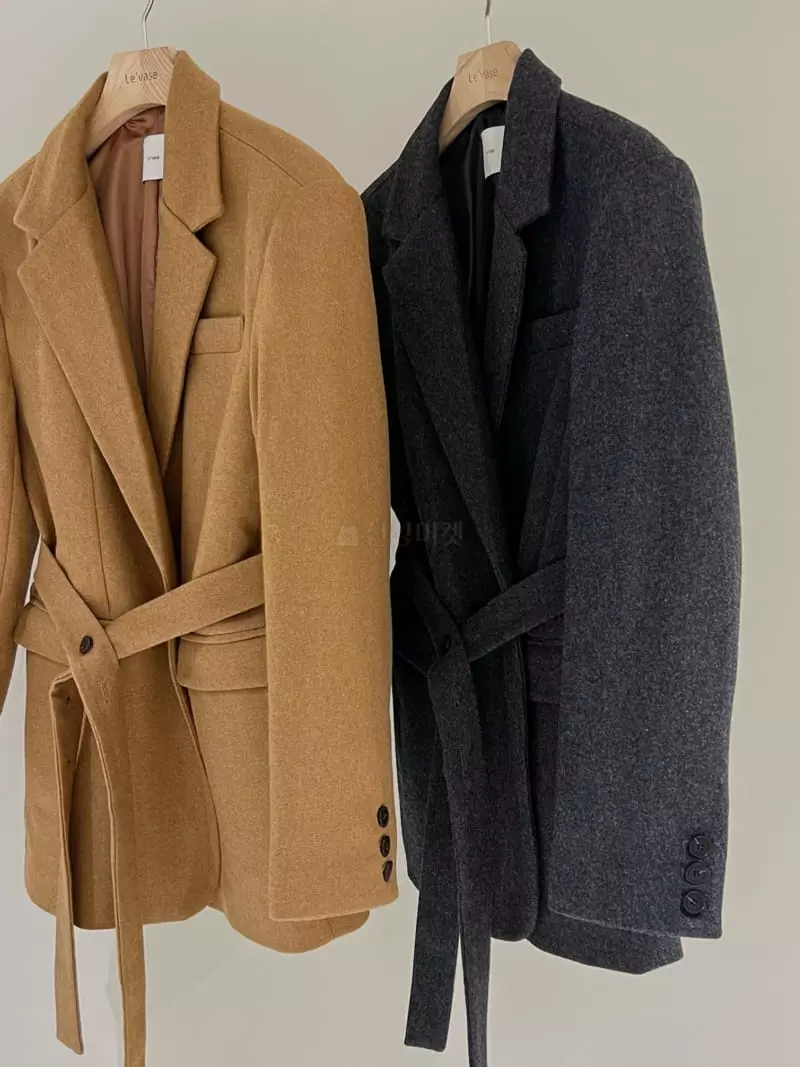 Levase - Korean Women Fashion - #womensfashion - Button Jacket - 2