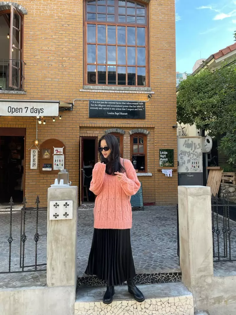 Levase - Korean Women Fashion - #womensfashion - Alpaca Knit Tee - 11