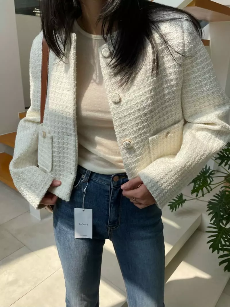Levase - Korean Women Fashion - #womensfashion - Metal Twid Jacket