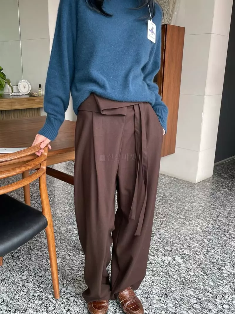 Levase - Korean Women Fashion - #womensfashion - Warp Button Pants - 11