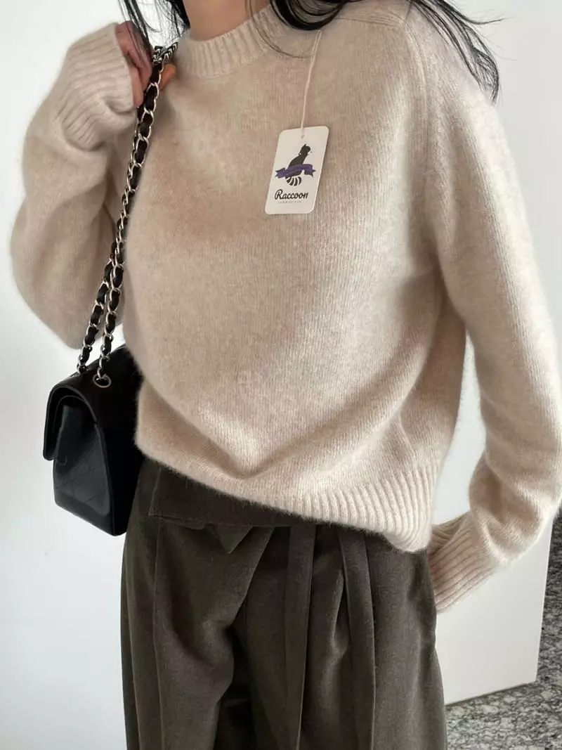 Levase - Korean Women Fashion - #womensfashion - Racoon Knit Tee - 12