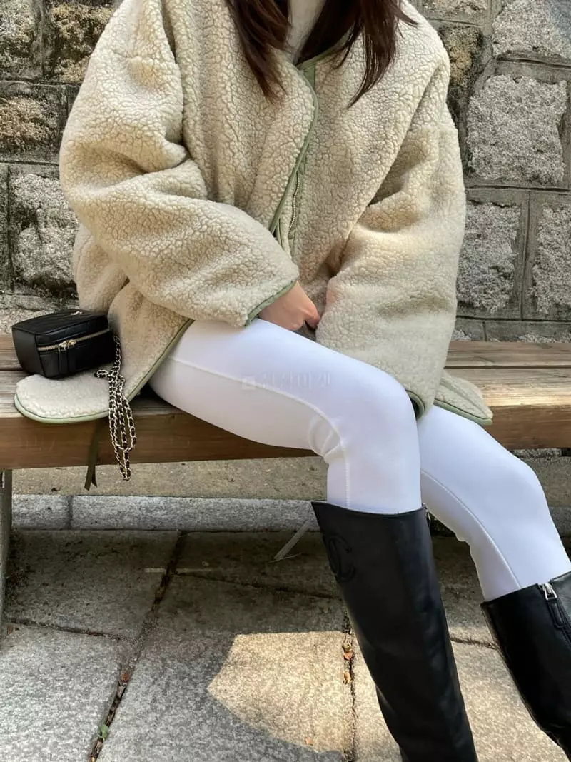 Levase - Korean Women Fashion - #momslook - Fleece Leggings - 4