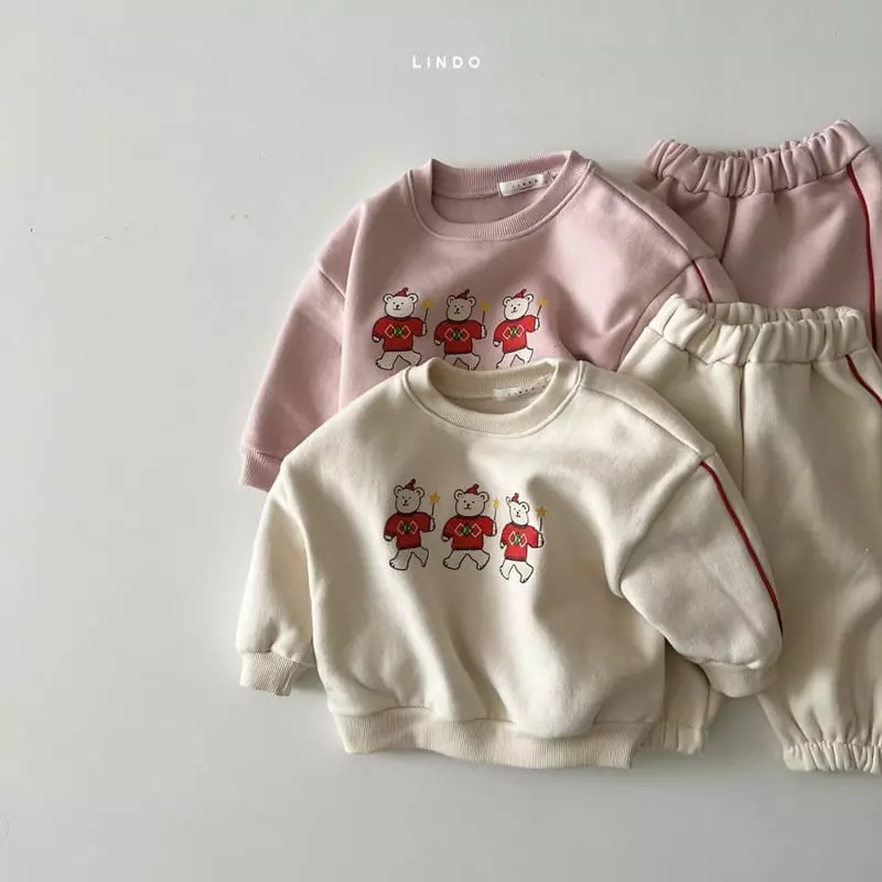 Lindo - Korean Children Fashion - #childrensboutique - Star Bear Fleece Top Bottom Set - 4
