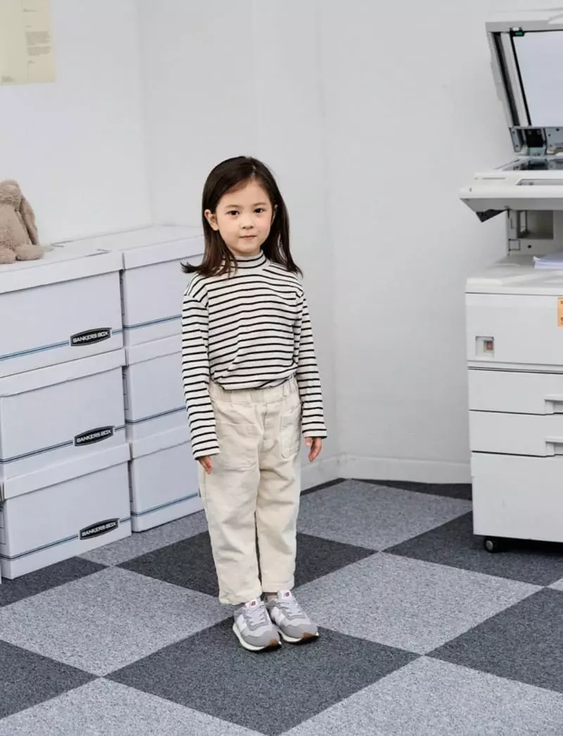 Little Colli - Korean Children Fashion - #Kfashion4kids - Peach Half Turtleneck Tee - 7