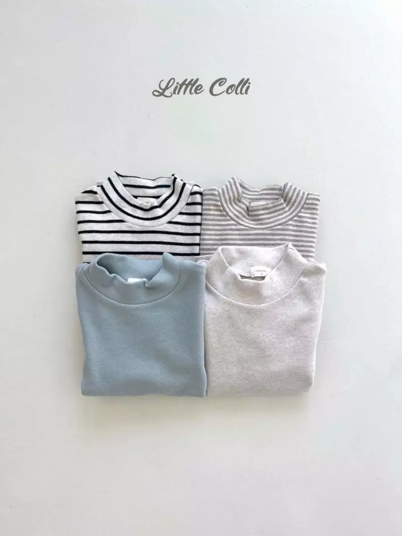 Little Colli - Korean Children Fashion - #designkidswear - Peach Half Turtleneck Tee
