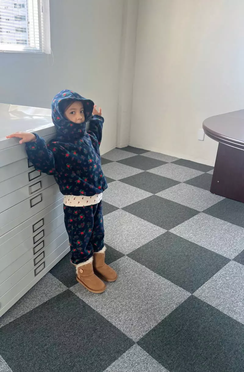 Little Colli - Korean Children Fashion - #minifashionista - Fleece Top Bottom Set - 3