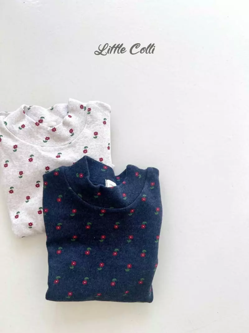 Little Colli - Korean Children Fashion - #minifashionista - Small Flower Turtleneck  - 9