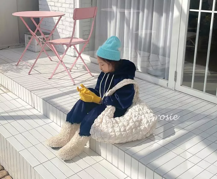 Love Rosie - Korean Children Fashion - #childofig - Dotom Veloure Crop Hoody Top Bottom Set - 11