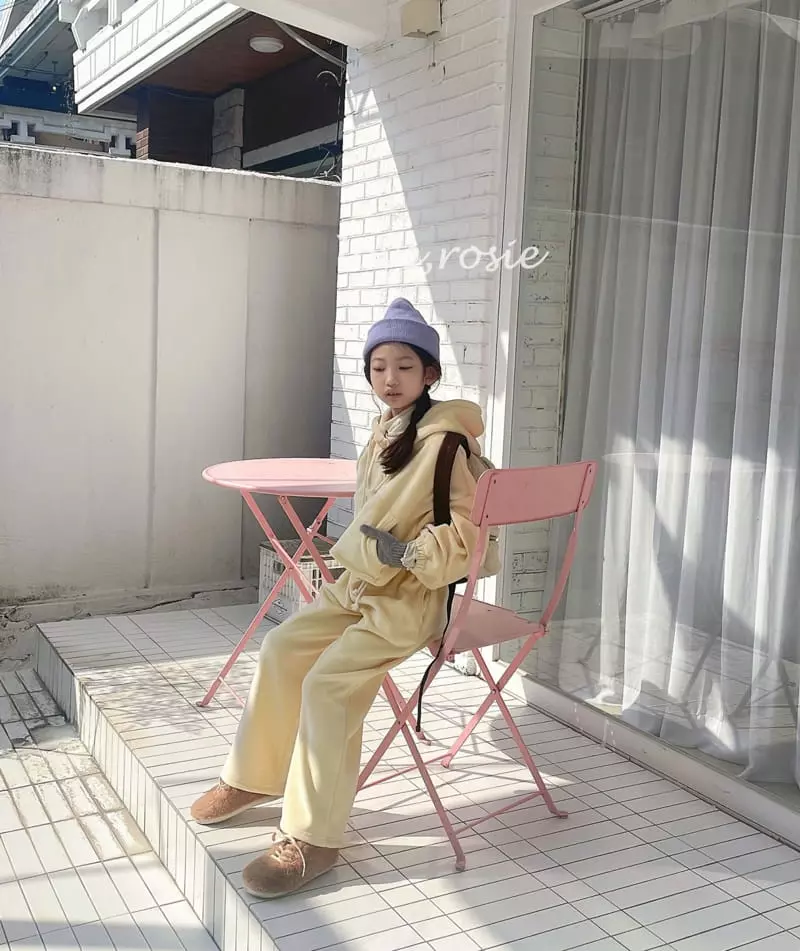 Love Rosie - Korean Children Fashion - #magicofchildhood - Dotom Veloure Crop Hoody Top Bottom Set - 5