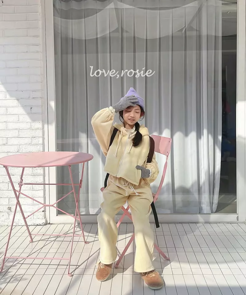 Love Rosie - Korean Children Fashion - #minifashionista - Dotom Veloure Crop Hoody Top Bottom Set - 6