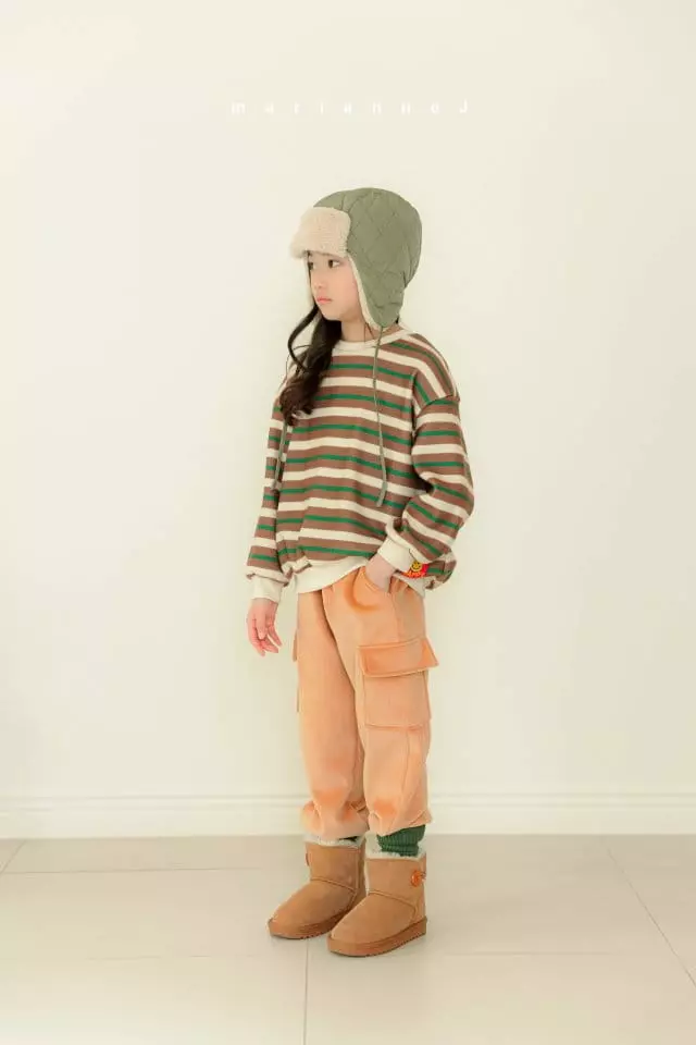 Mariannej - Korean Children Fashion - #kidsshorts - Smil Stripes Sweatshirt - 11