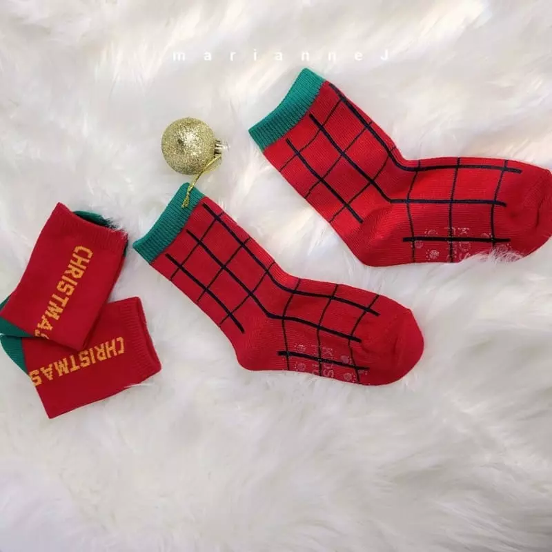 Mariannej - Korean Children Fashion - #kidsstore - Hoi Santa Socks