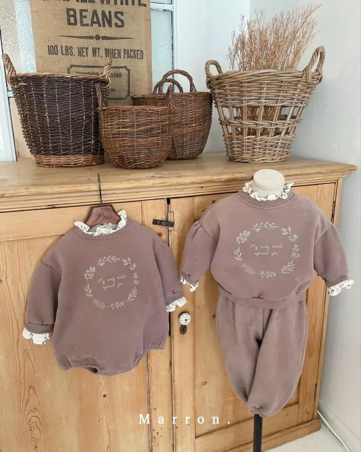 Marron Kid - Korean Baby Fashion - #babyboutique - Marron Fleece Bodysuit - 8