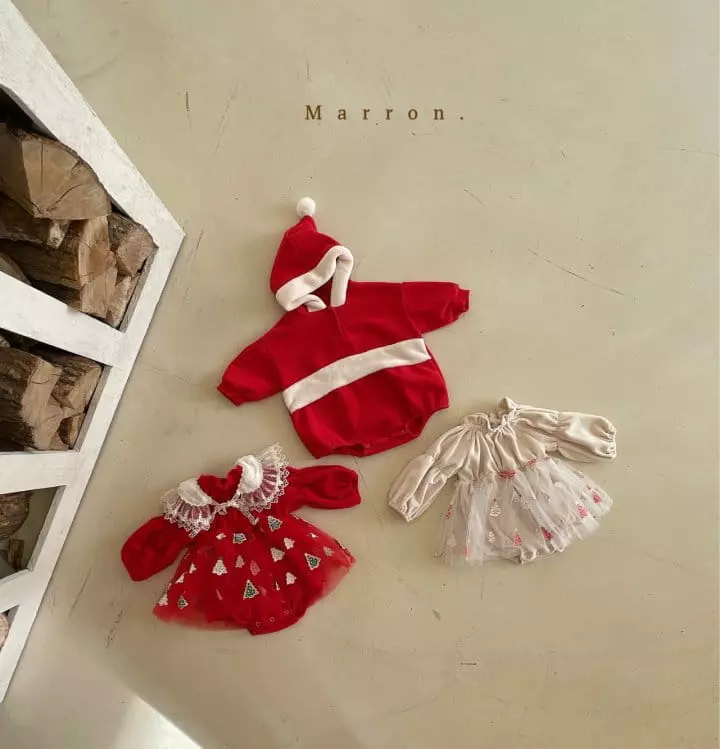 Marron Kid - Korean Baby Fashion - #babyboutiqueclothing - Santa Bodysuit - 2