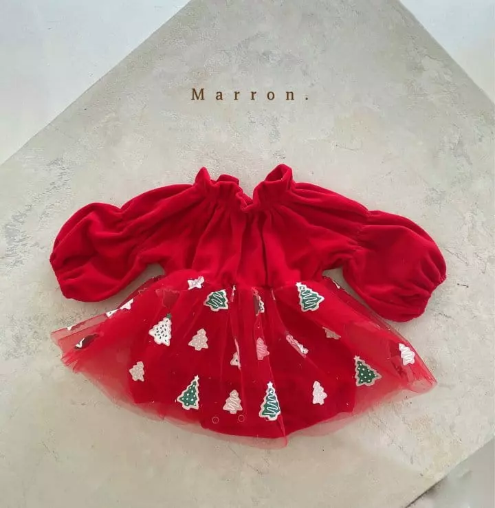 Marron Kid - Korean Baby Fashion - #babyclothing - Christmas One-piece Bodysuit