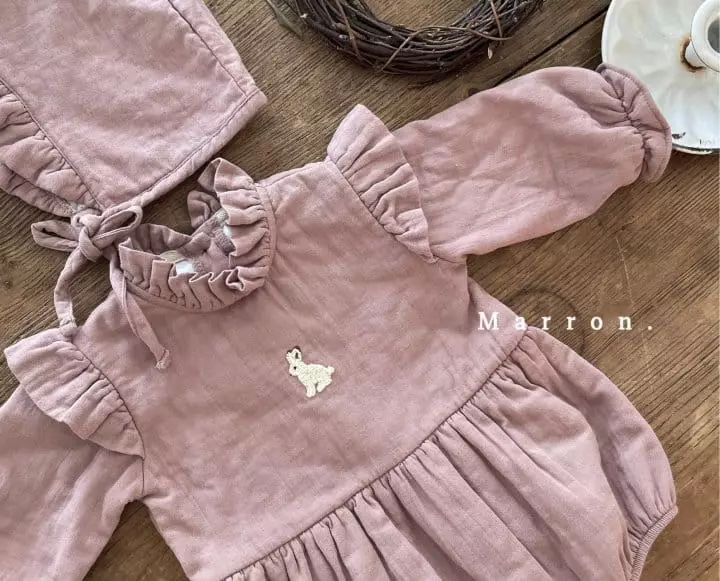 Marron Kid - Korean Baby Fashion - #babyclothing - Bebe Rabbit Bodysuit with Bonnet - 2