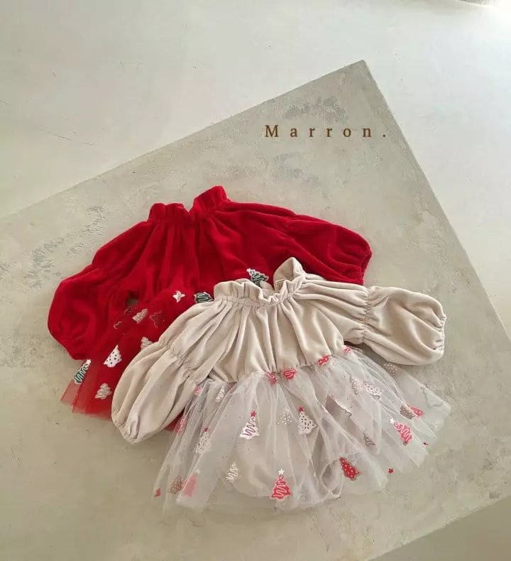 Marron Kid - Korean Baby Fashion - #babyfashion - Christmas One-piece Bodysuit - 2