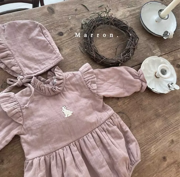 Marron Kid - Korean Baby Fashion - #babygirlfashion - Bebe Rabbit Bodysuit with Bonnet - 5